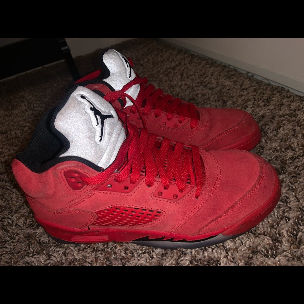 Jordan 5 red suede